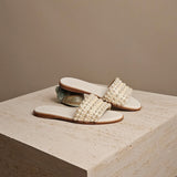White Pearl Minea Flat Sandal