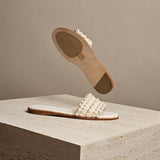 White Pearl Minea Flat Sandal