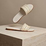 White Pearl Minea Flat Sandal