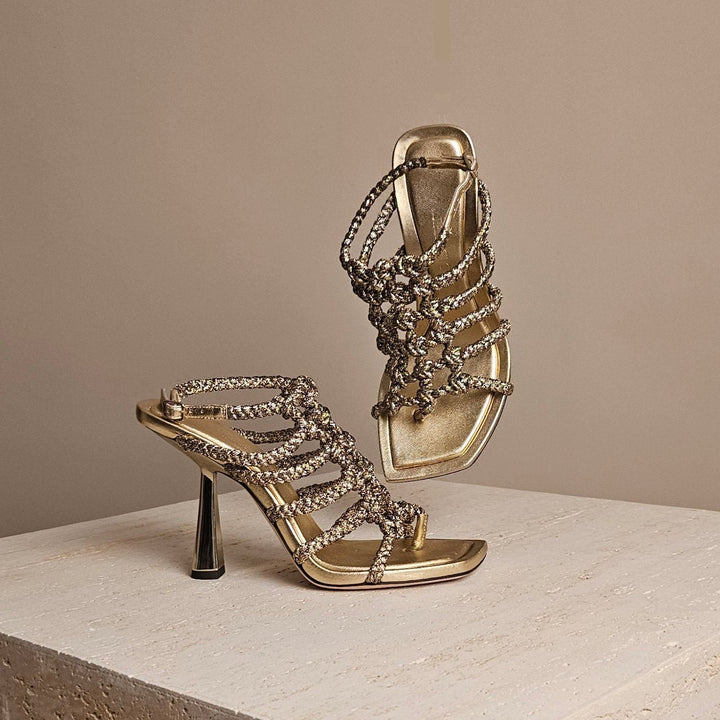 Jimmy Choo Izobel Sandal Gold Leather