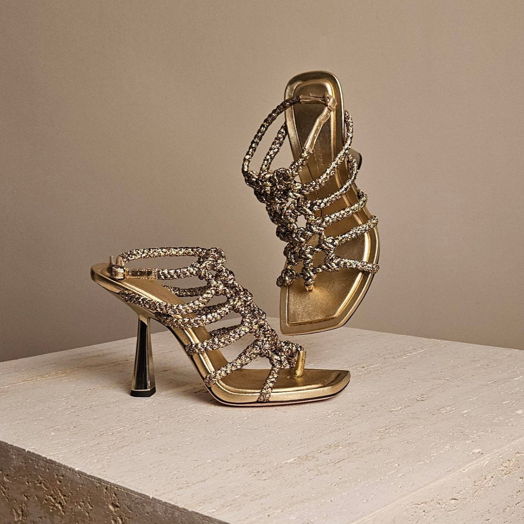 Jimmy Choo Izobel Sandal Gold Leather