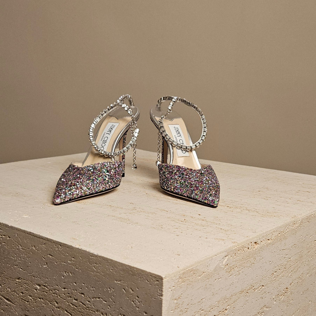 Jimmy Choo- Saeda 100 Confetti/Crystal