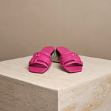 Laran Flat Fuchsia Leather