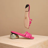Laran Flat Fuchsia Leather