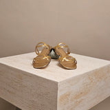 Chain 1967 Slides Gold Leather/PVC