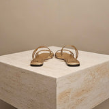Chain 1967 Slides Gold Leather/PVC