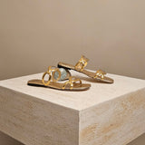 Chain 1967 Slides Gold Leather/PVC