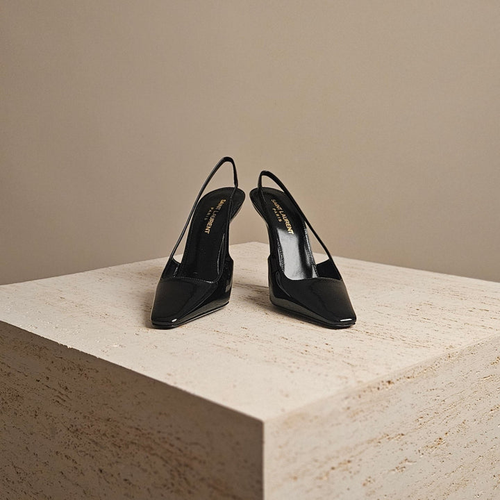 YSL Patent Leather Black Slingback Pump