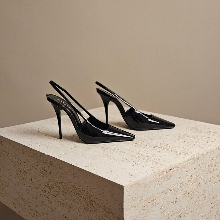 YSL Patent Leather Black Slingback Pump