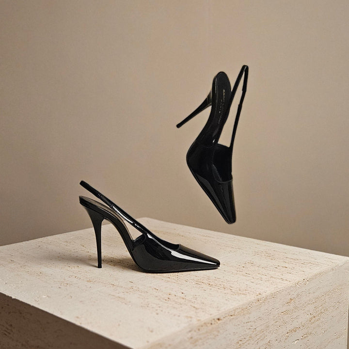 YSL Patent Leather Black Slingback Pump