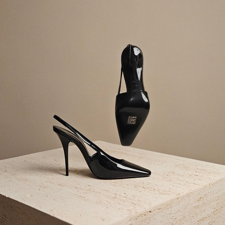 YSL Patent Leather Black Slingback Pump