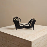 Crystal Raso Seta ankle strap sandal