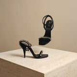 Crystal Raso Seta ankle strap sandal