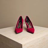 T Screw Velvet Pump Pink Velvet