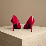 T Screw Velvet Pump Pink Velvet