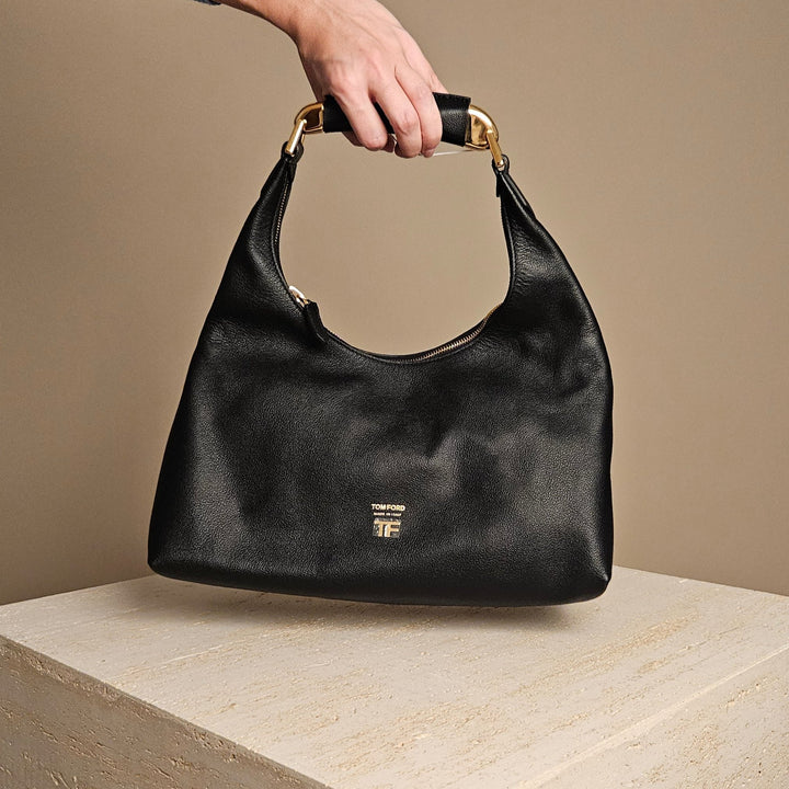 Tom Ford Black Bianca Hobo Bag Leather