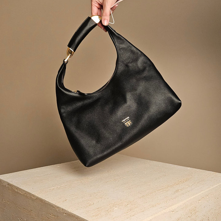 Tom Ford Black Bianca Hobo Bag Leather