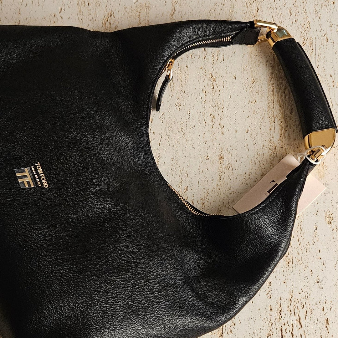 Tom Ford Black Bianca Hobo Bag Leather