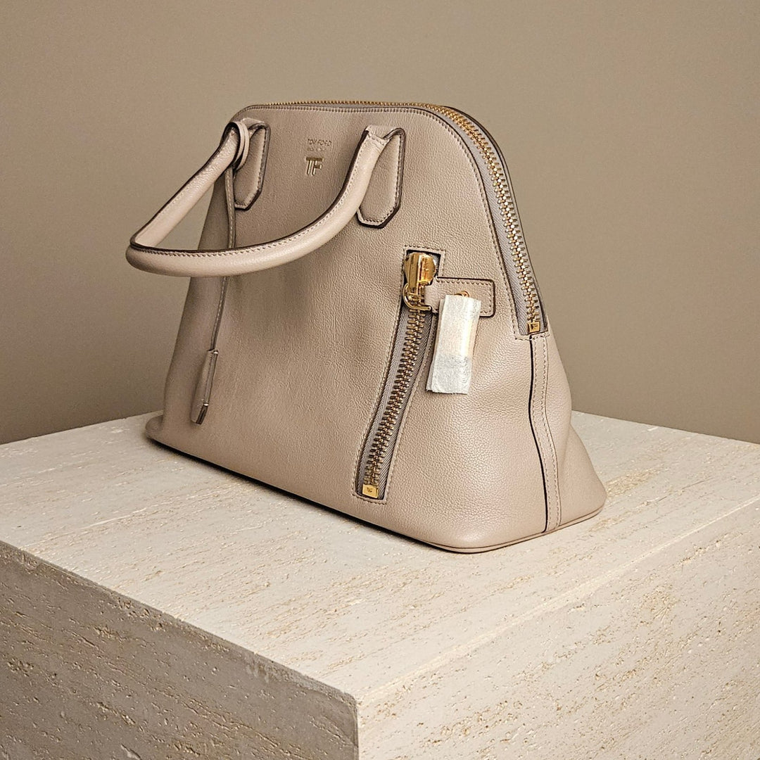 Tom Ford Alix Taupe Grained Small Bag