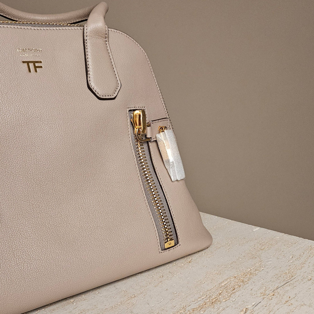 Tom Ford Alix Taupe Grained Small Bag