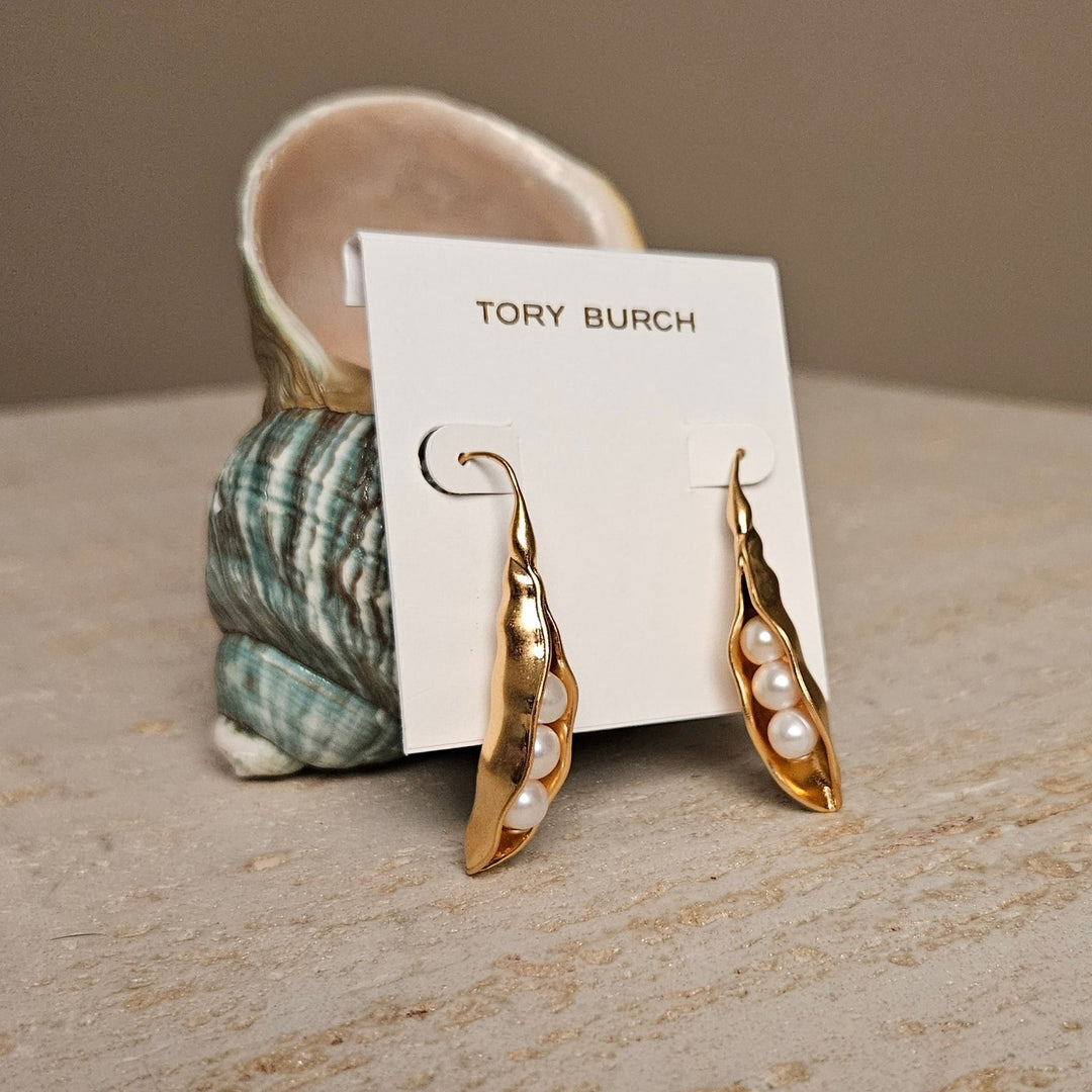 Tory Burch Pearl Peapod Drop Earrings