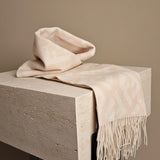 FF Logo Jacquard Cashmere Scarf In Beige