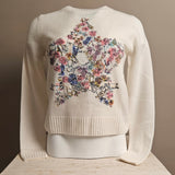 Cashmere Knit Sweater-Floral Star