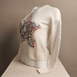 Cashmere Knit Sweater-Floral Star