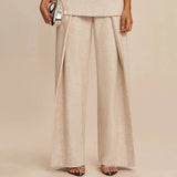 Front Pleat Linen Trousers (Small to Size-SIZE UP)