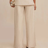 Front Pleat Linen Trousers (Small to Size-SIZE UP)
