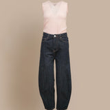 High-rise Barrel-leg Jeans