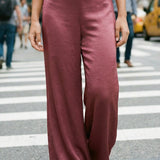Flared Satin Bias Pants