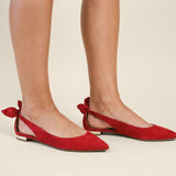 Point-toe Suede Flats