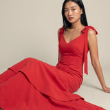Domingo Tiered Bow-detailed Crepe Gown