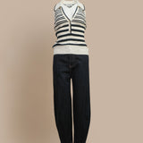 Striped Knit Sleeveless Vest