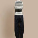 Striped Knit Sleeveless Vest