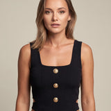 saga square neck knit top