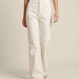 Stretch Cotton Flared Trousers