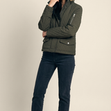 Olive quilted Faux-Fur Jacket