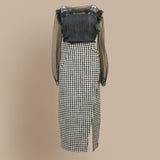 Houndstooth Midi Skirt