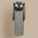 Houndstooth Midi Skirt