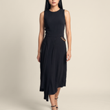 Chain Embellished Crepe Midi Dress
