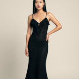 Cut-Out Crochet Midi Dress