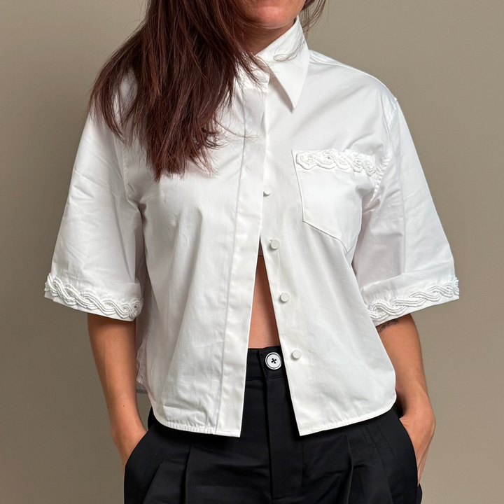 Beaded Cotton Shirt