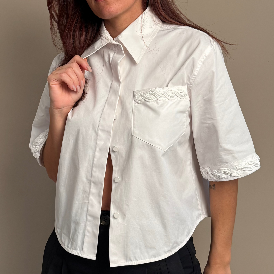 Beaded Cotton Shirt