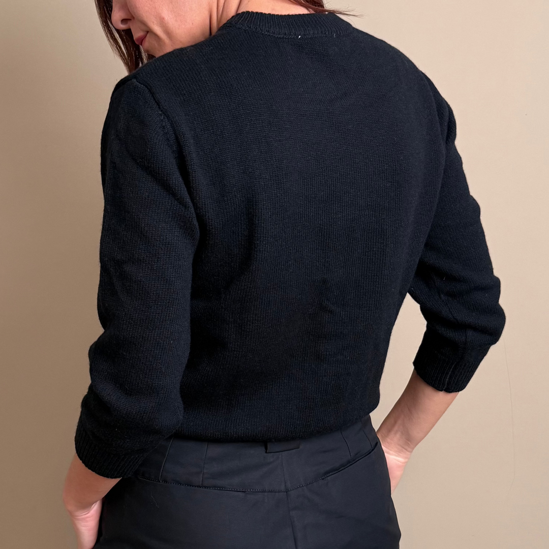 Bow-detail Virgin Wool Cardigan