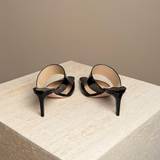 Hawke 65 Black Patent Leather Slip-On Heels Pumps.