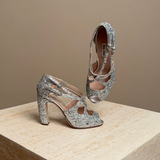 Silver Glitter Sandal
