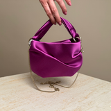 Bonny Satin Tote Bag Violet Satin