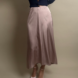 Satin Paneled Slip Skirt